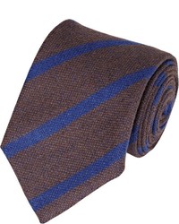 Bigi Diagonal Striped Necktie Brown