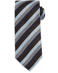 Brioni Textured Stripe Tie Brown