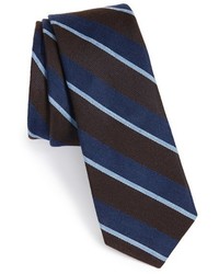 Wrk Stripe Silk Wool Cotton Tie