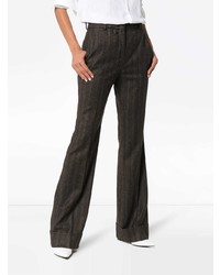 Etro High Waisted Striped Wool Trousers