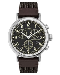 Timex Standard Chronograph Textile Leather Watch