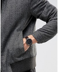 Asos Watch In Brown And Gunmetal With Date Window