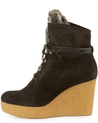 Coclico Nagy Faux Fur Wedge Bootie Anthracite
