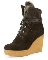 Coclico Nagy Faux Fur Wedge Bootie Anthracite