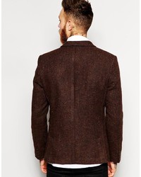Brand Slim Fit Blazer In Harris Tweed Fabric by Asos