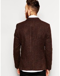 Asos Brand Slim Fit Blazer In Harris Tweed Fabric