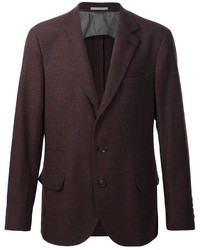 Men's Navy Denim Jacket, Dark Brown Wool | Men's Fashion