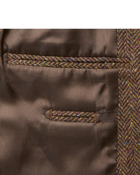 Cordings Brown Rish Herringbone Donegal Wool Tweed Blazer