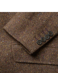 Cordings Brown Rish Herringbone Donegal Wool Tweed Blazer