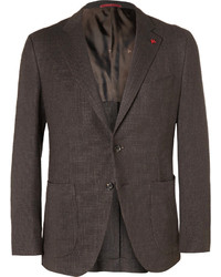 Isaia Slim Fit Wool Silk And Linen Blend Jacket