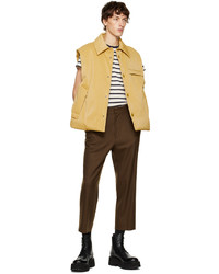 Solid Homme Brown Cropped Trousers