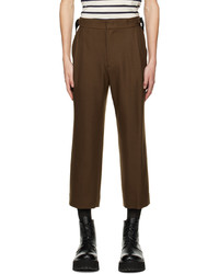 Solid Homme Brown Cropped Trousers