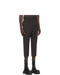Rick Owens Brown Wool Cropped Astaires Trousers