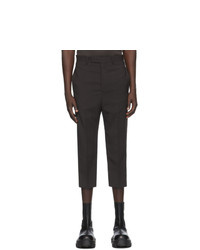 Rick Owens Brown Wool Cropped Astaires Trousers