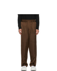Jil Sander Brown Wool Pebble Trousers