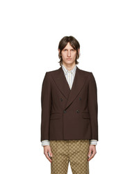 Gucci Brown Wool Double Breasted Blazer