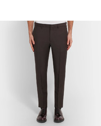 Prada Slim Fit Cropped Mohair And Wool Blend Trousers