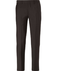 Prada Slim Fit Cropped Mohair And Wool Blend Trousers