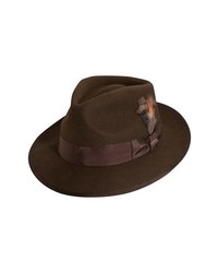 Scala Classico Wool Felt Snap Brim Hat Brown X Large