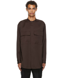 Jil Sander Brown Wool Gabardine Shirt