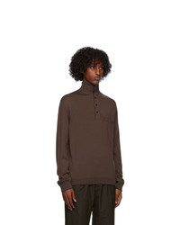 Lemaire Brown Long Sleeve Polo