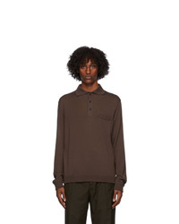 Lemaire Brown Long Sleeve Polo