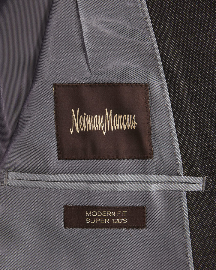 Neiman Marcus Modern Fit Wool Two Piece Nailhead Suit Brown, $499 ...