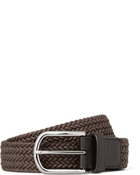 Tod's 35cm Brown Leather Trimmed Woven Cord Belt