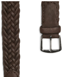 Loro Piana 35cm Brown Delon Woven Leather Belt