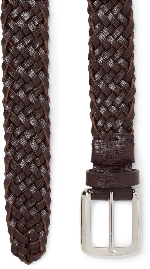 Anderson's Belts Woven Leather Belt - Brown