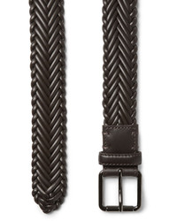 Ermenegildo Zegna 3cm Brown Woven Leather Belt