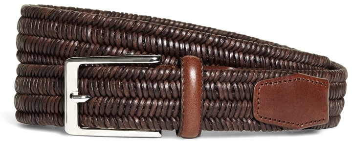 Brooks Brothers Woven Leather Stretch Belt, $188
