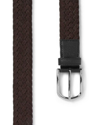 Tod's Brown 35cm Woven Suede And Fabric Belt