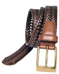 Dockers Brown Leather V Weave Belt