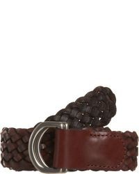 Barneys New York Double D Ring Woven Belt Brown Size 40