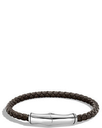 John Hardy 5mm Bamboo Woven Leather Bracelet