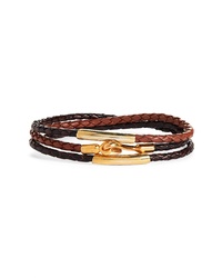 Caputo & Co Braided Leather Wrap Bracelet