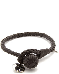 Bottega Veneta Intrecciato Woven Knot Leather Bracelet
