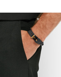 Tom Ford Woven Leather And Gold Plated Bracelet
