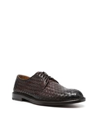 Doucal's Woven Lace Up Leather Derby Shoes