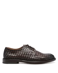 Doucal's Woven Lace Up Leather Derby Shoes