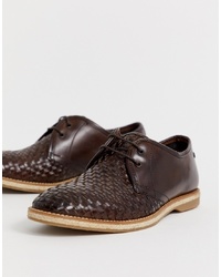 Base London Woven Lace Ups In Dark Brown