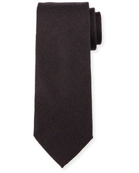 Dark Brown Woven Silk Tie