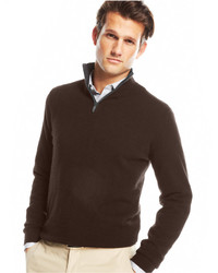 Club Room Cashmere Quarter Zip Solid Sweater