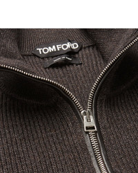 Tom Ford Ribbed Wool Half Zip Sweater