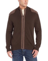 Alex Cannon Full Two Way Zip Cardigan With Wool Accents