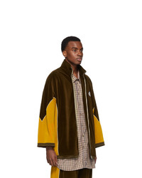 Gucci Brown And Yellow Chenille Track Jacket