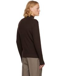 Second/Layer Brown Zip Sweater