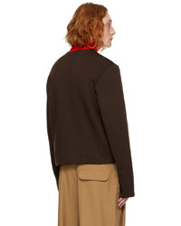 Camiel Fortgens Brown Zip Up Sweater