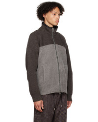 Sacai Gray Paneled Sweater